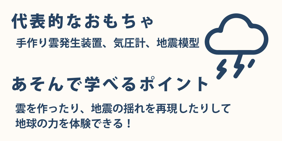 雲を作ったり、地震の揺れを再現したりして 地球の力を体験できる!