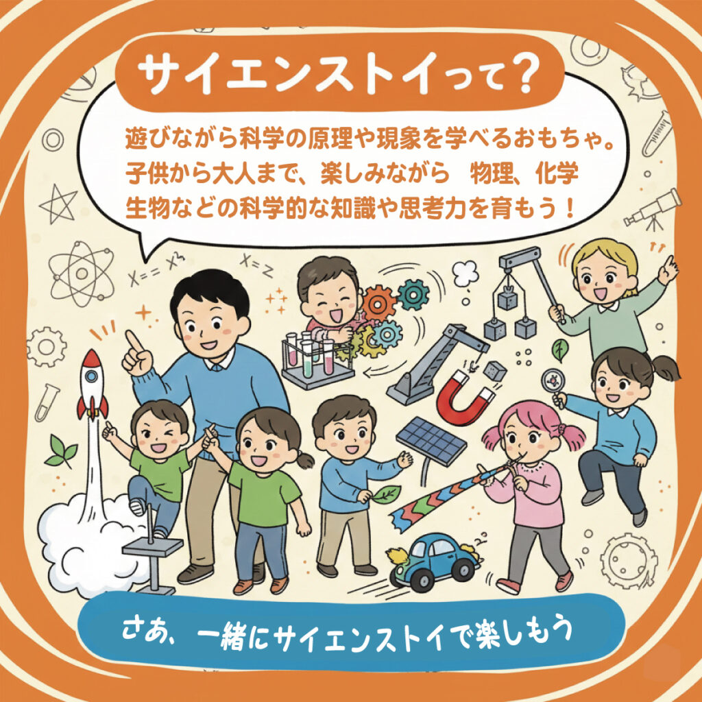 サイエンストイ
遊びながら科学の原理や現象を学べるおもちゃ。